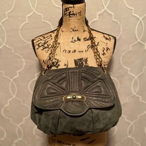 Isabella Fiore green leather shoulder bag